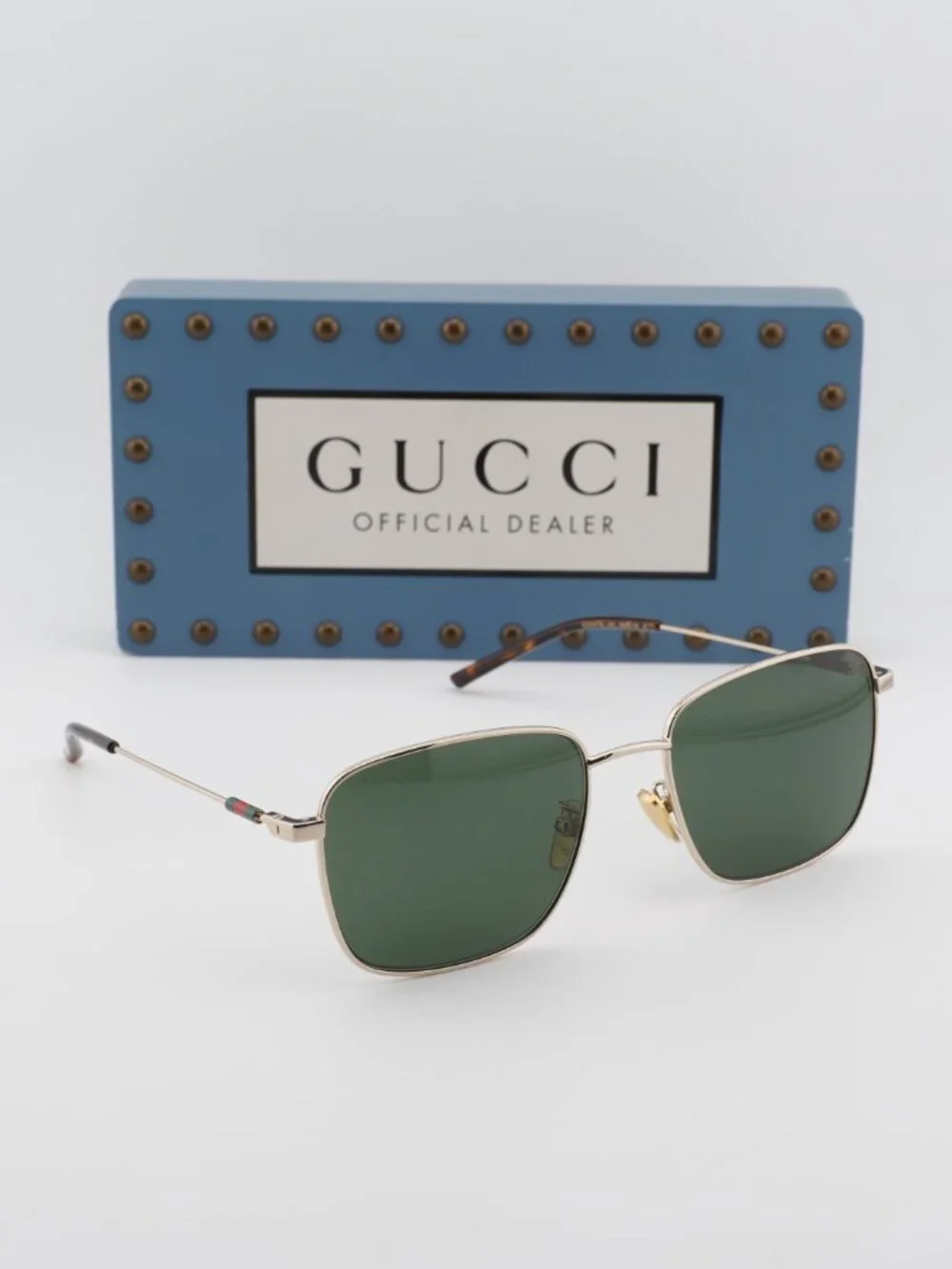 Gucci GG2097SK 002 Square Sunglasses - Gold\Green